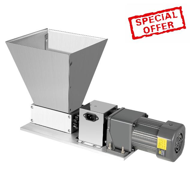 Electric Grain Mill Grinder 110V 60W Grain Grinder 2 Roller Stainless Steel Malt Crusher Grain Crusher for Kitchen Multifunctional Flour Mill Grinder for Home Low Noise Wheat Grinder