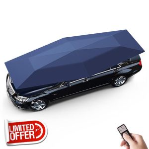 Fully Automatic Car Tent Removable Carport Folding Portable Car Protection Car Umbrella Sun Protection Car Awning Cover with Remote Control Blue 188 in