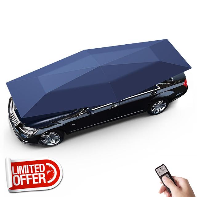Fully Automatic Car Tent Removable Carport Folding Portable Car Protection Car Umbrella Sun Protection Car Awning Cover with Remote Control Blue 188 in