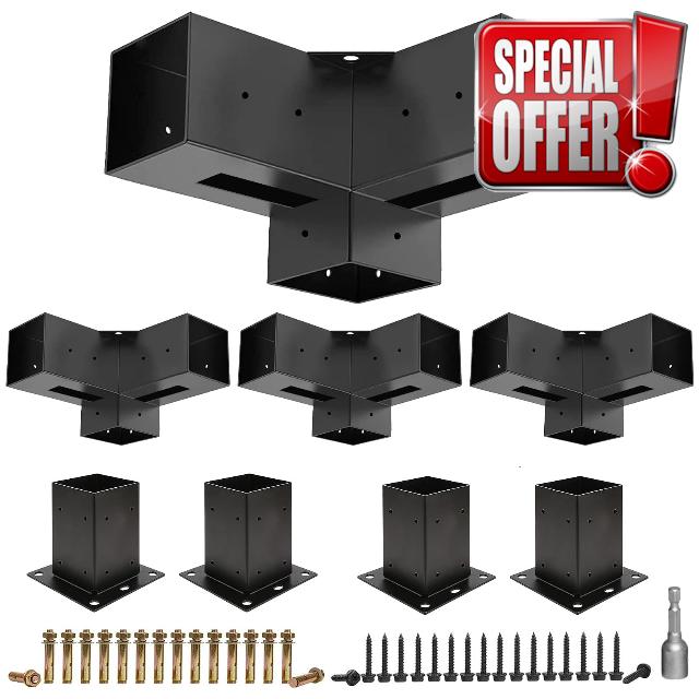Pergola Brackets 4x4(Actual: 3.5x3.5'')