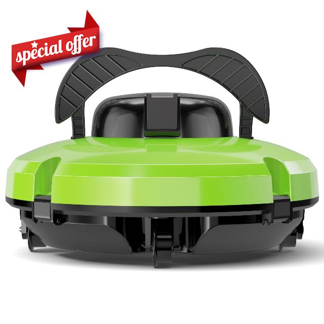 2024 Upgraded Robotic Pool Cleaner - Cordless Robotic Pool Vacuum for above Ground Pool 120 Mins Runtime Self-Parking Tech
