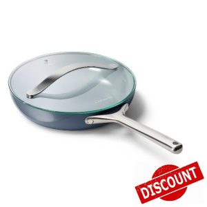 Caraway Nonstick Ceramic Frying Pan With Glass Lid (2.7 qt