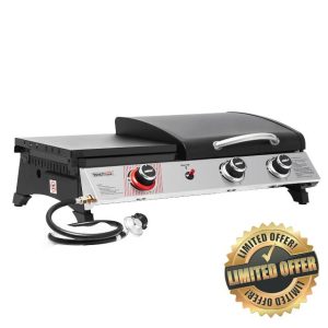 Royal Gourmet PD1305H 3-Burner Portable Propane Gas Grill and Griddle Combo with Lid