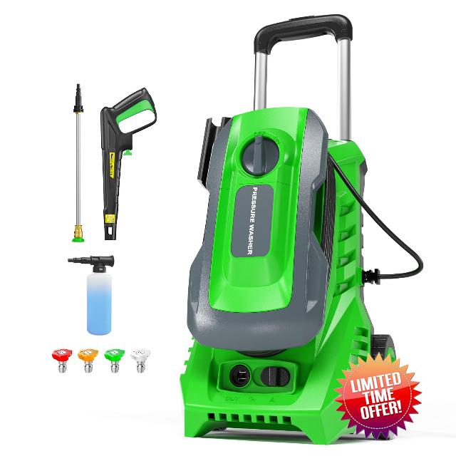Electric Pressure Washer Power Washer - 4800 PSI 3.2 GPM Wash Machine Electric Powered with Foam Cannon for Car
