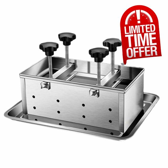 NEWTRY Deli Meat Press Tool Heavy Duty Meat Press Maker for Pork Beef Bacon Homemade Deli Meat with Press Handle