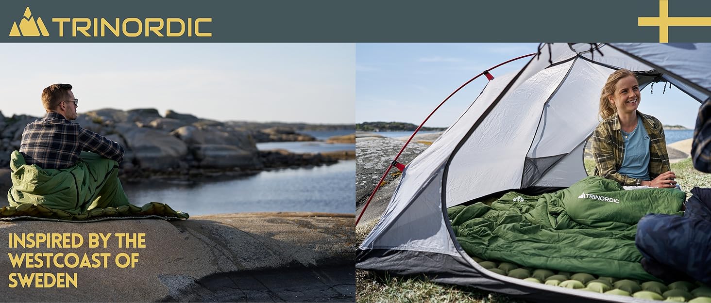 Relaxing camping, sleeping bag, camping mat, camping gear, travel
