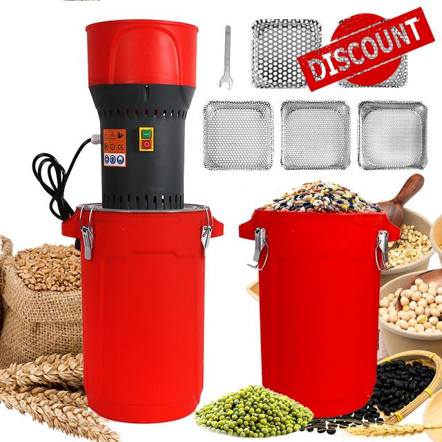 Eachbid Electric Corn Grinder 25L Dry Grain Mill with 5 Sieves & Detachable 6.6 Gal Bucket & Hopper