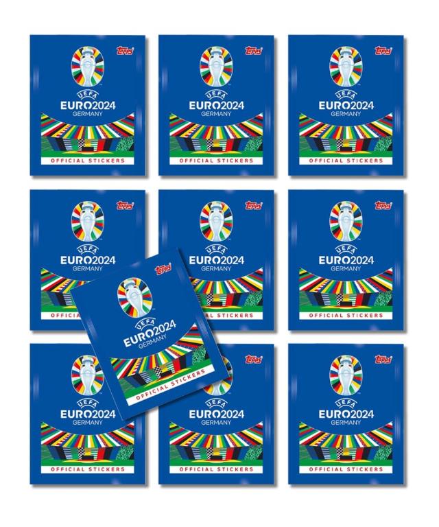 Topps Euro 2024 Official Sticker Collection - 20 Sticker Bags Packets Each with 6 Collectible Pictures Stickers per Bag