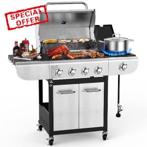 COWSAR 4-Burner BBQ Propane Gas Grill