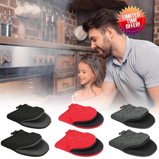 Oven Gloves Heat Resistant Oven Microwave Mini Insulated Gloves for Cooking A Pair Of Silicone Kitchen Ovens 1 Pair Of Gloves Dish Gloves Small for Grilling Cooking Baking Kitchen Microwave Pizza