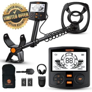 SUNPOW Metal Detector for Adults Professional - High Accuracy with 12" Waterproof Coil