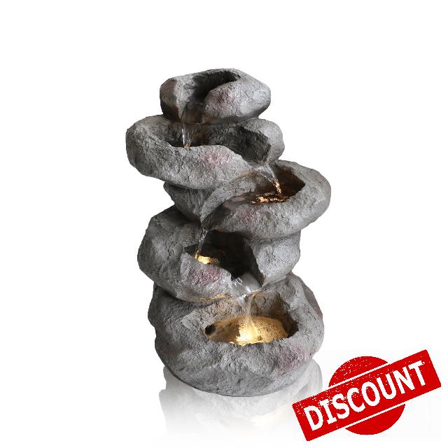Outdoor Water Fountain with LED Lights