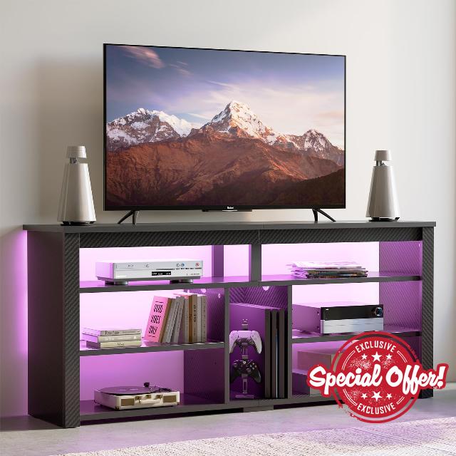 Bestier LED Tall TV Stand