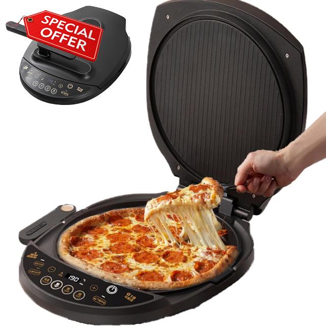Countertop Pizza Maker 12in Electric Pizza Oven Roti Maker Pizza Cooker Quesadilla Maker with Timer &Temperatures Control