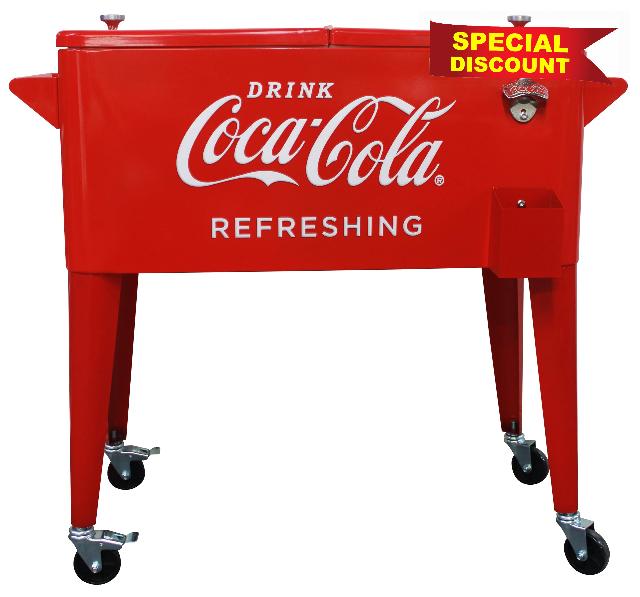 Leigh Country CP 98123 Coca-Cola 80 Qt Retro Refreshing Rolling Cooler