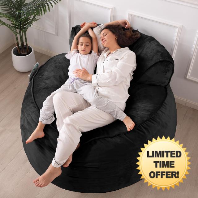 WhatsBedding 4 ft Bean Bag Chairs for Adults/Teens with Pillow