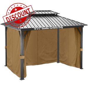Gazebo Curtains Outdoor Waterproof 10'x12'