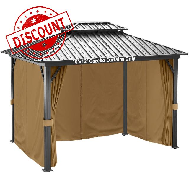 Gazebo Curtains Outdoor Waterproof 10'x12'