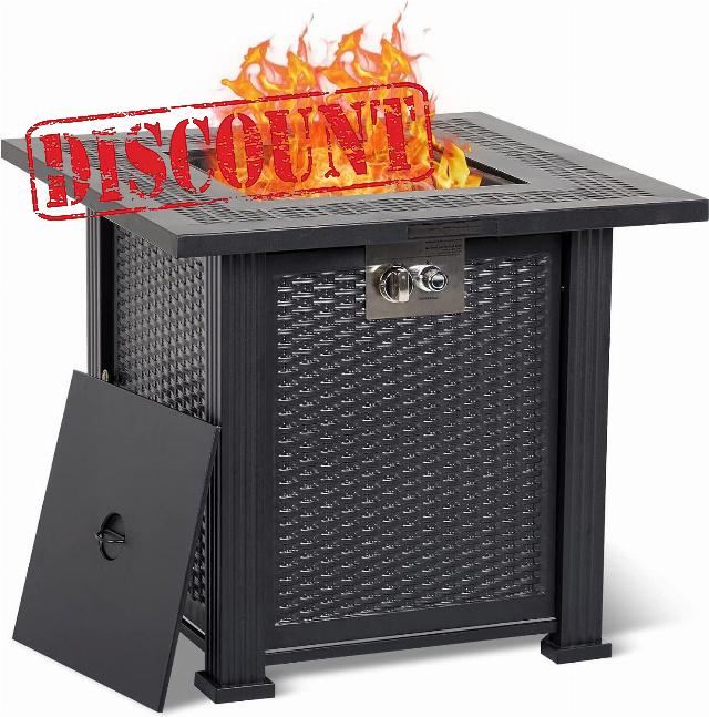 Propane Fire Pit Table - 28 Inch Rectangle Fire Table