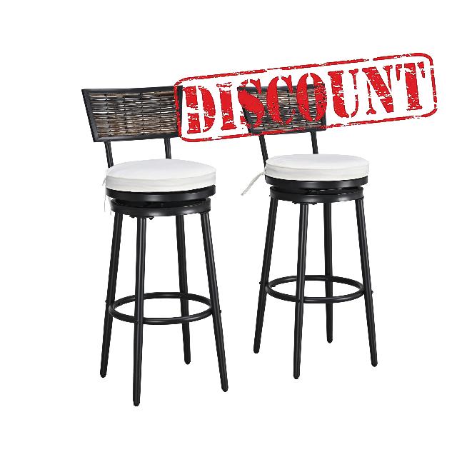 LOKATSE HOME 2 PCS Outdoor Swivel Barstools