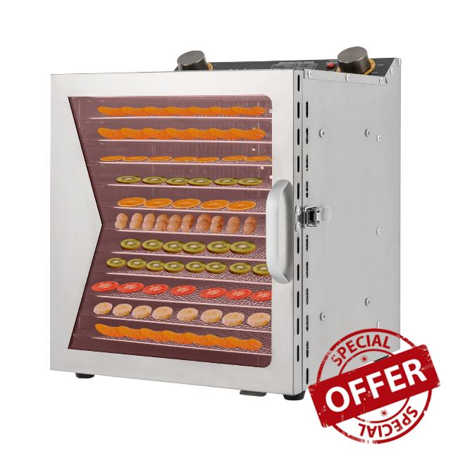 Stainless Steel Food Dehydrator with Adjustable Temperature Control