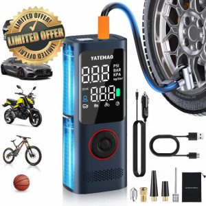Tire Inflator Portable Air Compressor - tire inflator 25000mAh & 160PSI，4X Fast portable air compressor with Tire Gauge Pressure，air pump for car tires