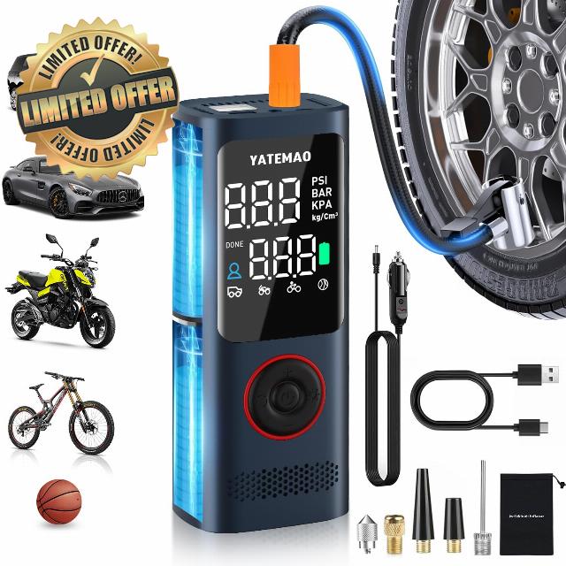 Tire Inflator Portable Air Compressor - tire inflator 25000mAh & 160PSI,4X Fast portable air compressor with Tire Gauge Pressure,air pump for car tires