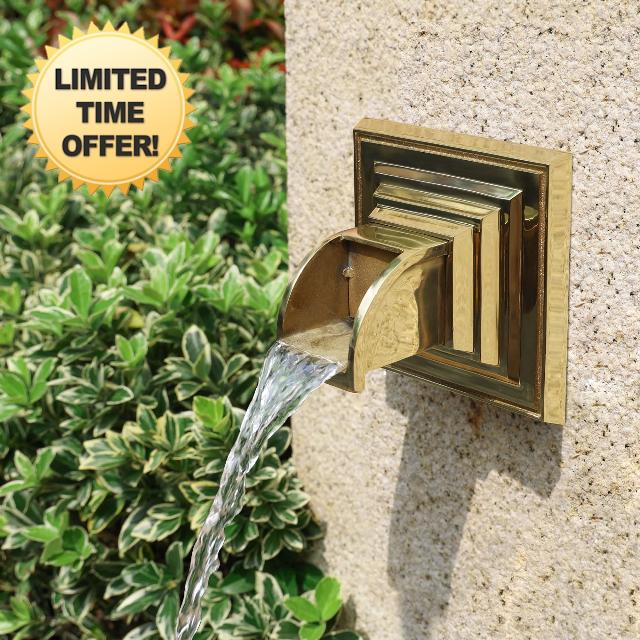 Exquisite Handcrafted Solid Brass Waterfall Fountain Spout