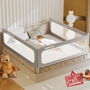 Bed Rail for Toddlers - 3 Pack Toddler Bed Rails U Shape Baby Bed Rail Guard with Child Lock | Height Adjustable Kids Bed Guard Rail Safety Side Rails for Queen Size Bed (78.7×78.7x59'')