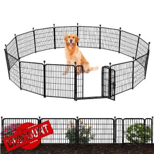 ADAVIN 24in(H) Garden Fence with Low Threshold Door