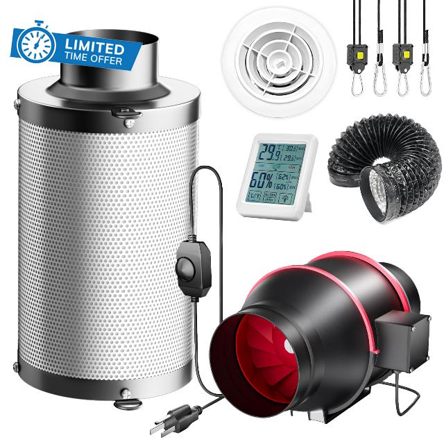 4 Inch 200 CFM Inline Fan with Speed Controller