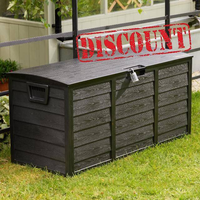 Olsen & Smith 290L Capacity Outdoor Garden Plastic Storage Cushion Box Furniture - Lockable with Padlock Lock