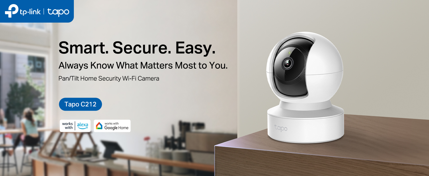 Pan/Tilt Home Security Wi-Fi Camera, High-Definition Video, Advanced Night Vision, Motion Detection