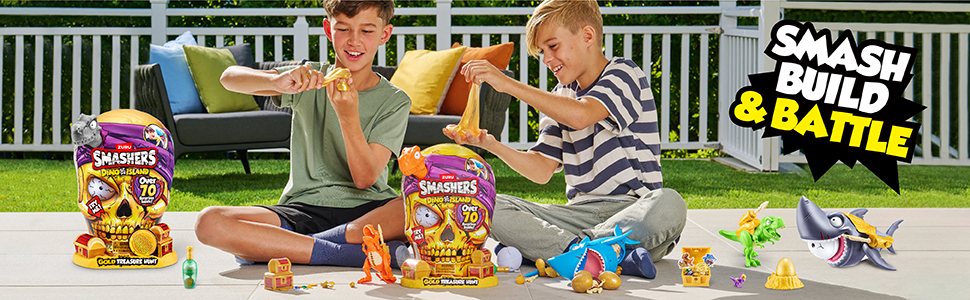 Smashers, Dino Island, Smash, boys toys, action toys, Gold adventure, Surprise inside
