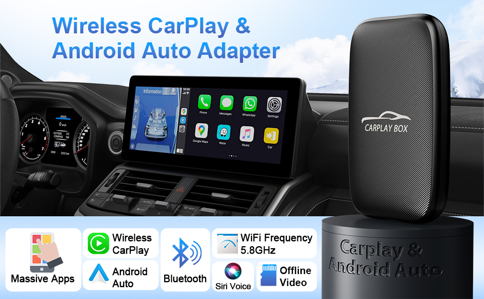 Wireless CarPlay Adapter & Android Auto Wireless Adapter