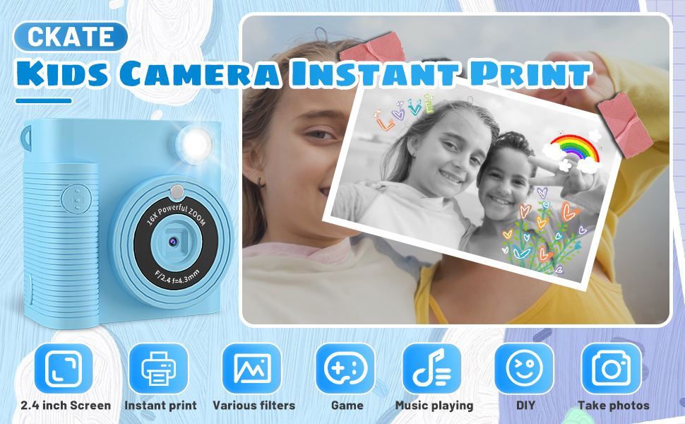 Kids camera instant print