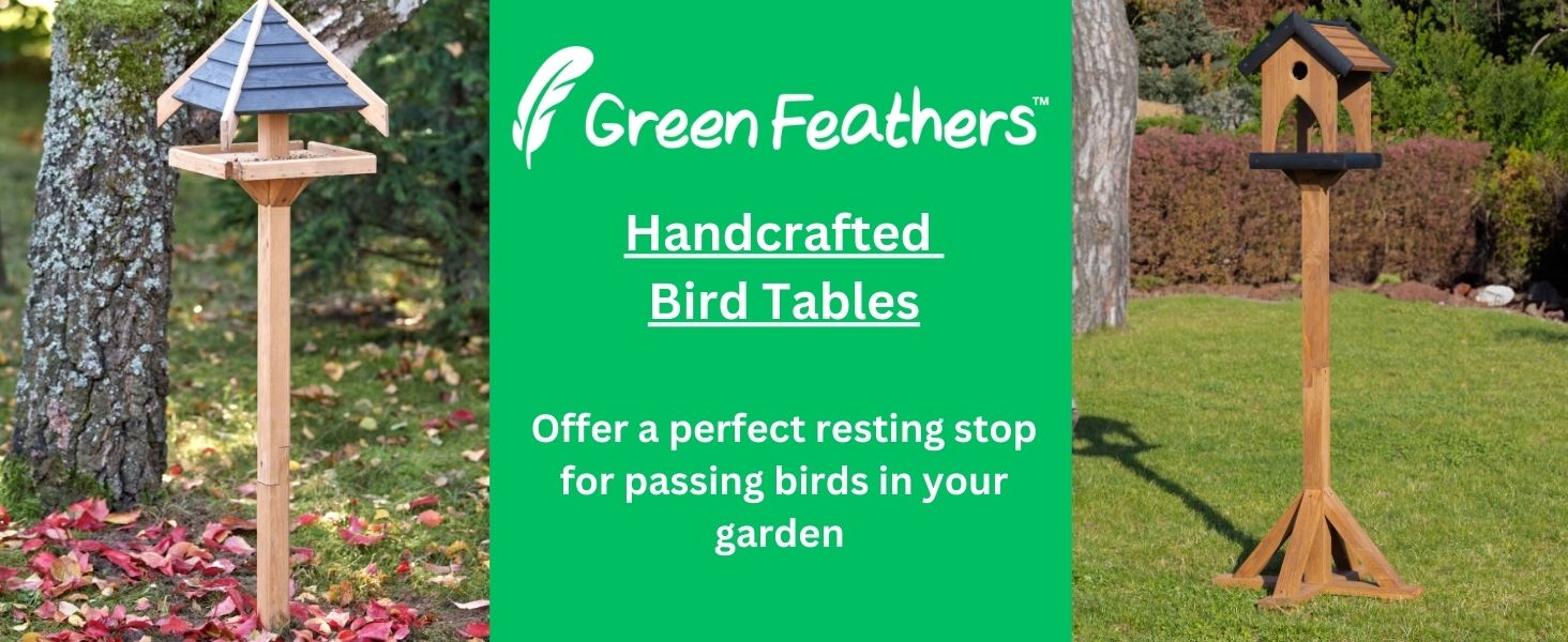 handcrafted wooden bird tables for garden