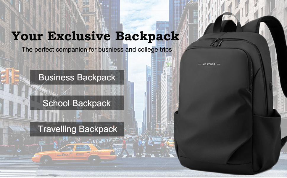 Black Laptop Backpack mens Travel Business Computer Rucksack Work Bag lightweight for school campus