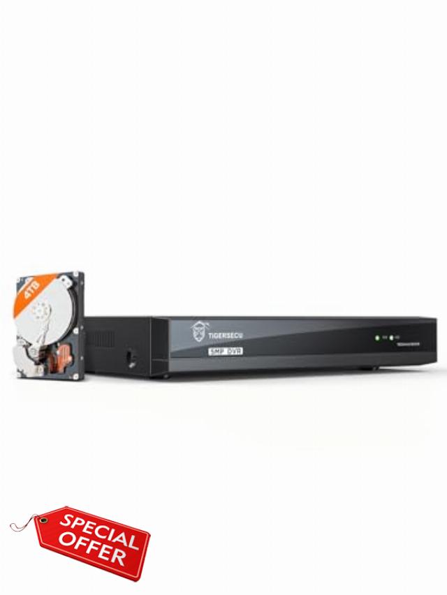 TIGERSECU Ultra HD 5MP 16-Channel Hybrid 5-in-1 DVR Security Recorder with 4TB Hard Drive