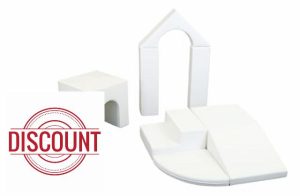 IGLU Soft Play building crawling and climbing Equipment Playground for Kids 1-4 year olds 10 shape Blocks open ended Montessori set (White)