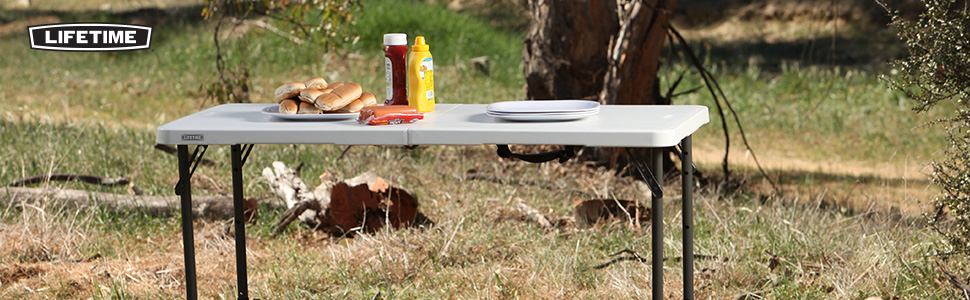 Lifetime outdoor camping table.