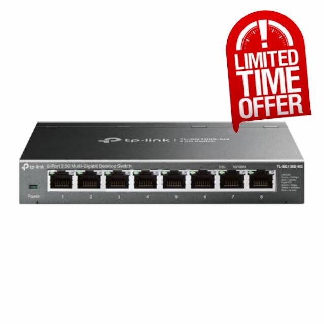 TP-Link TL-SG108S-M2 | 8-Port Multi-Gigabit 2.5G Ethernet Switch | Unmanaged Network Switch | Ethernet Splitter | Plug & Play | Desktop/Wall Mount | Silent Operation