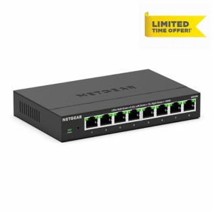 NETGEAR 8-Port 2.5GB Switch - Multi-Gigabit Ethernet Unmanaged Network Switch (MS308) - 8 x 1G/2.5G - Desktop or Wall Mount - Limited 3 Year Protection