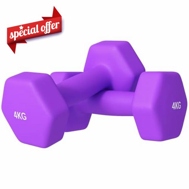 SPORTNOW Set of 2 Hex Dumbbells