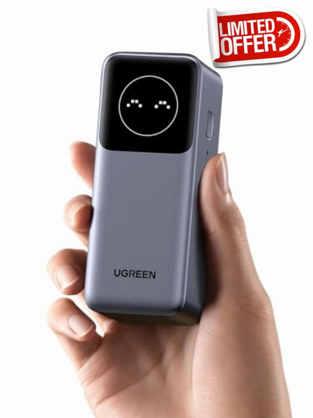 UGREEN Nexode Power Bank 12000mAh 100W Fast Charging Portable Charger Smart Digital Display Battery Pack Compatible with iPhone 15
