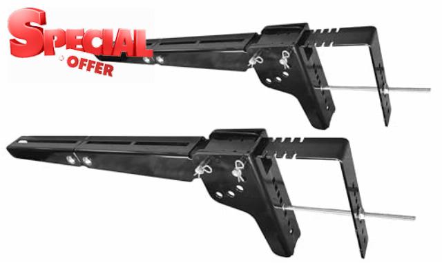GennyGo RevX3 RV Bumper-Mounted Folding Adjustable Steel Cargo Supports for Box or Tray