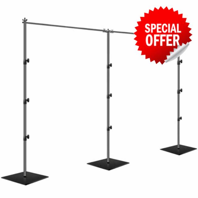 EMART 8.5x20ft(HxW) Backdrop Stand Pipe and Drape Heavy Duty Adjustable Background Support System Kit with Steel Base for Photography