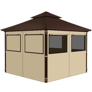 Privacy Curtains 4-Panels with Window