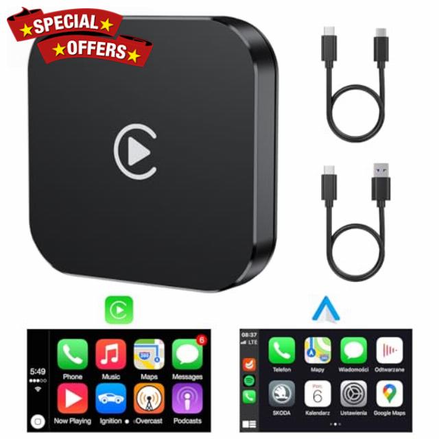 Wireless Carplay & Android Auto Adapter 2 in 1