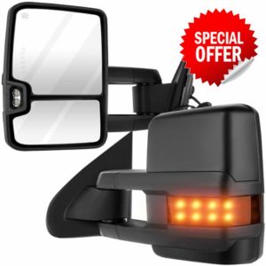 Towing Mirrors 2014-2017 for Chevy Silverado for GMC Sierra 1500 2015-2016 for Chevy For GMC 2500/3500 HD Tow Mirrors A Pair Power Adjust Heated Turn Signal Width Light Side View Mirror